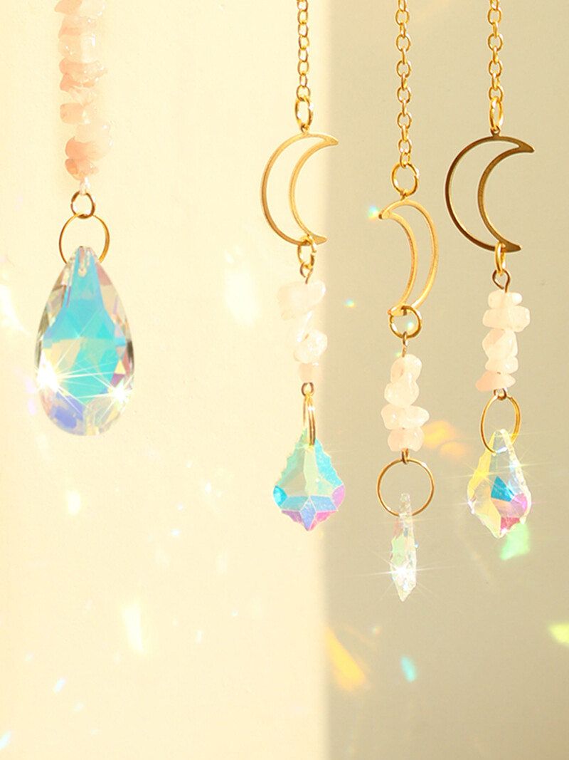 2 kom Crystal Suncatcher Lotus Pink Purple Viseći dekor Rainbow Maker Suncatchers Kristali Vitraji Vanjski dekori