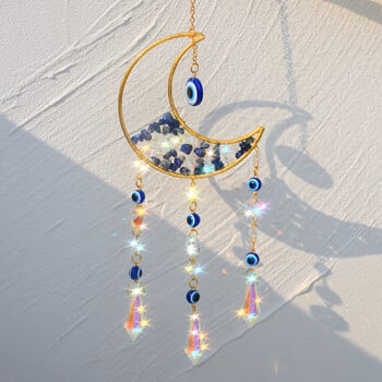 Suncatcher for Window Moon Crystal Wind Chime Prism Висяща на стена Rainbow Maker Light Catcher Градинска декорация Подарък за изкуство на открито