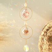 Κοχύλια Sun Catcher Κρύσταλλο Rainbow Prism Διακόσμηση Κήπου Sun Catcher Crystal Light Catcher Πραγματικό Στολίδι για Κρεμαστό Παράθυρο Conch