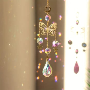 1 бр. Butterfly Crystal Sun Catcher - отразяващи светлини със стъклена призма за декорация на дома, градината и автомобила