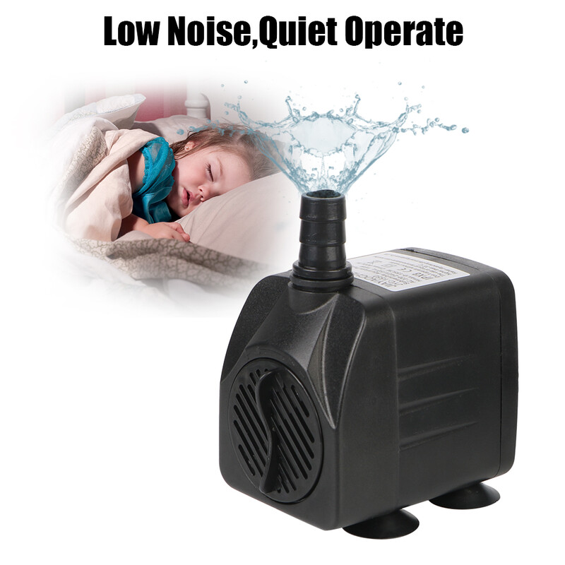 Потопяем фонтан Ултра тиха водна помпа Водоустойчив за градински аквариум Фонтан за баня с птици с 12 LED лампи