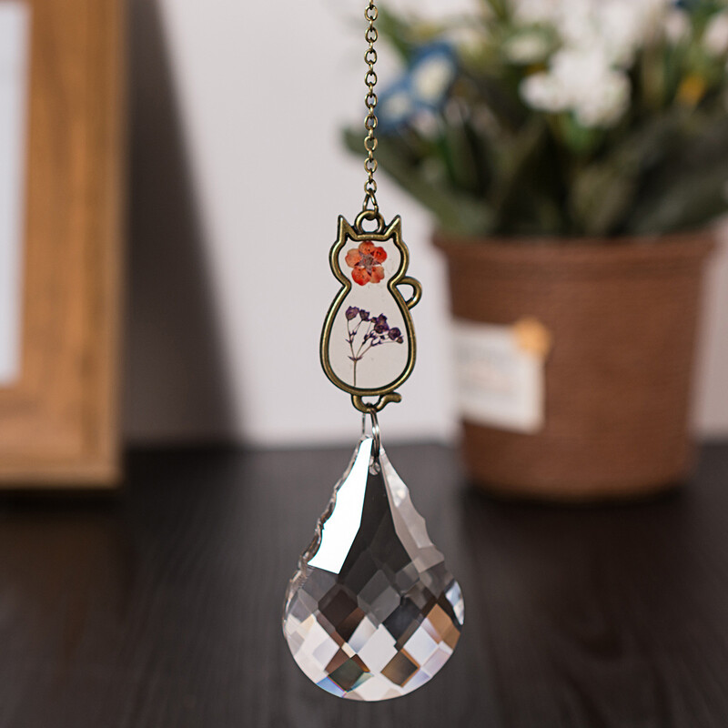 Кристално осветление Ловци на слънце Котешка кратуна Висулка Вятърни камбанки Светлина Призма Прозорец Висяща висулка Кристални бижута Градинска декорация