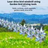 Bird Repellent Pinwheels The Breeze Turns Reflektive Toy Wind Spinners Lengthen Colorful Bird Repellent Windmill for Outdoor
