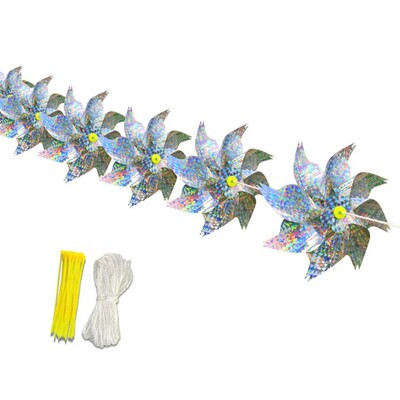 Bird Repellent Pinwheels The Breeze Turns Reflektive Toy Wind Spinners Lengthen Colorful Bird Repellent Windmill for Outdoor