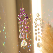 Κρυστάλλινα Suncatchers Πολύχρωμα Wind Chimes Κρεμαστά μενταγιόν Αστέρια Ήλιος Στεφάνια Πεταλούδες Κοσμήματα Ελαφριά που πιάνουν Διακόσμηση σπιτιού