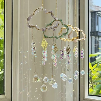 Нов Crystal Sun Catcher Cloud Window Wind Chime Висяща дъгова призма висулка Бижута Домашна градина Декорация Фестивални подаръци