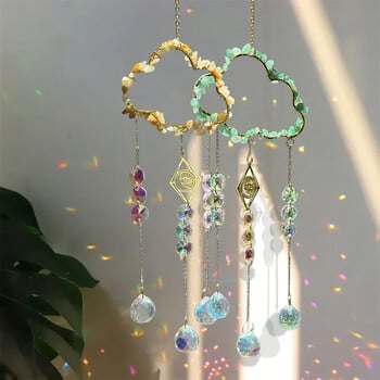 Нов Crystal Sun Catcher Cloud Window Wind Chime Висяща дъгова призма висулка Бижута Домашна градина Декорация Фестивални подаръци