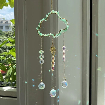 Нов Crystal Sun Catcher Cloud Window Wind Chime Висяща дъгова призма висулка Бижута Домашна градина Декорация Фестивални подаръци