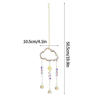 Νέο Crystal Sun Catcher Cloud Wind Chime Κρεμαστό Κρεμαστό κόσμημα με πρίσμα ουράνιο τόξο Δώρα Φεστιβάλ διακόσμησης κήπου σπιτιού