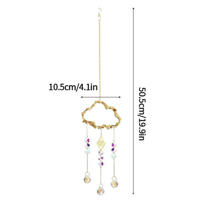 Νέο Crystal Sun Catcher Cloud Wind Chime Κρεμαστό Κρεμαστό κόσμημα με πρίσμα ουράνιο τόξο Δώρα Φεστιβάλ διακόσμησης κήπου σπιτιού