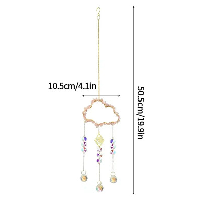 Νέο Crystal Sun Catcher Cloud Wind Chime Κρεμαστό Κρεμαστό κόσμημα με πρίσμα ουράνιο τόξο Δώρα Φεστιβάλ διακόσμησης κήπου σπιτιού