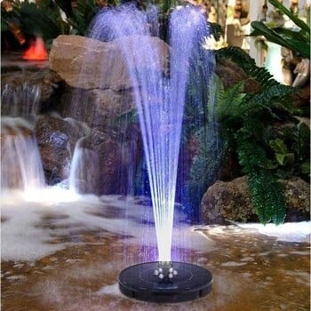 Solar Bird Bath Fountain 2,5W, Solar Fountain Pump for Bird Bath with 6 Nozzles, Solar Powered Water Sound for Garde