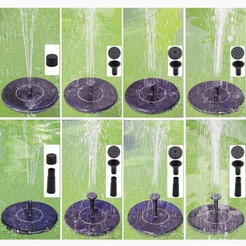 Solar Bird Bath Fountain 2,5W, Solar Fountain Pump for Bird Bath with 6 Nozzles, Solar Powered Water Sound for Garde