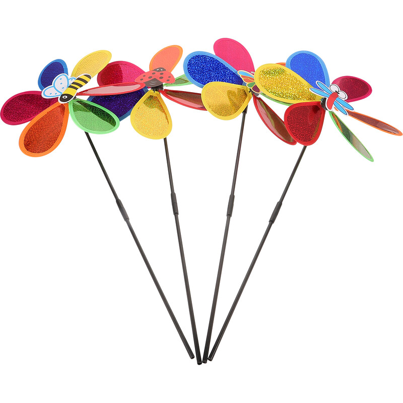 4 бр. Орнамент Градинска въртяща се декорация Декорация Тревна площ Цветна вятърна мелница Пластмасова ръчна декорация Детска сцена