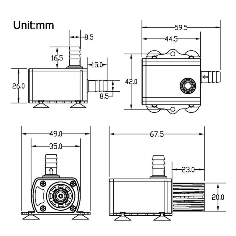 DC12V USB 5V мини 4 режима регулируема безчеткова водна помпа