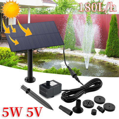 5W 5V solarna pumpa za fontanu DIY solarna fontana s pumpom za vodu od 4,9 ft za kupku za ptice Ukras vrta za kućne ljubimce Ponuda za piće