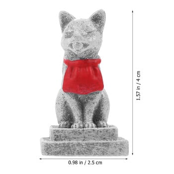 Inari Shrine Sacred Foxes Миниатюрна смола статуя на японска лисица Kitsune Fox Cake Topper Fairy Garden Moss Landscape Diy Crafts