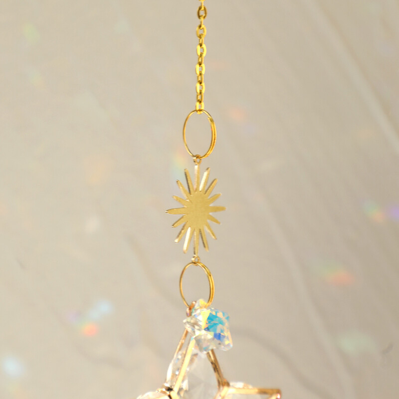 Sun Prism Star Crystal Light Catcher Градинска декорация Suncatcher Rainbow Outdoor Sun Catchers Window Yard Crystal Home Decor