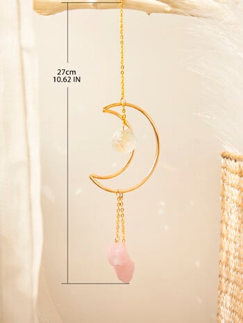 Suncatcher Pink Crystal Стенен Rainbow Maker Light Catcher Crystal Wind Chime Градинска декорация Външни орнаменти за кола Подарък