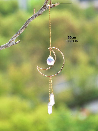 Suncatcher Pink Crystal Wall Hanging Rainbow Maker Light Catcher Crystal Wind Chime Διακόσμηση κήπου εξωτερικού χώρου Δώρο