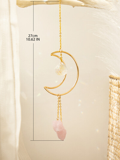 Suncatcher Pink Crystal Wall Hanging Rainbow Maker Light Catcher Crystal Wind Chime Διακόσμηση κήπου εξωτερικού χώρου Δώρο