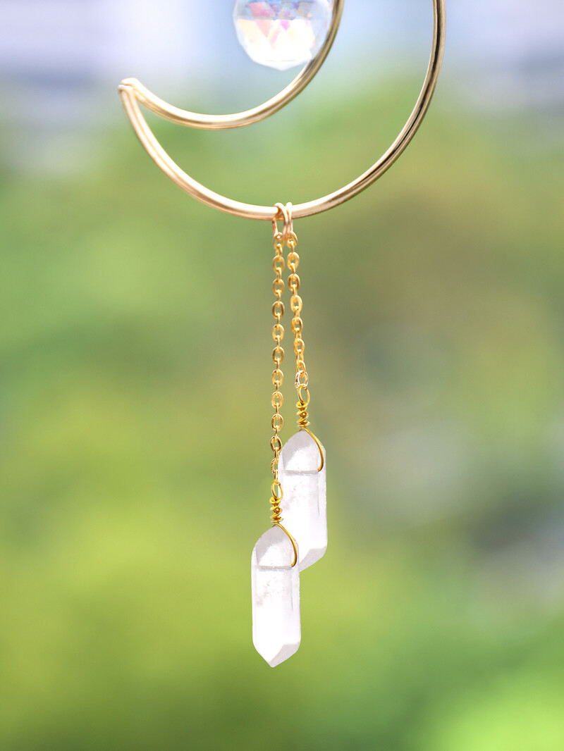 Suncatcher Pink Crystal Стенен Rainbow Maker Light Catcher Crystal Wind Chime Градинска декорация Външни орнаменти за кола Подарък