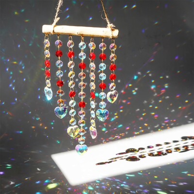 1 τμχ Suncatcher ακανόνιστο ξύλινο ραβδί Fantasy Crystal Wind Chime Κρεμαστό κόσμημα Illusion Διακοσμητικό ουράνιο τόξο Κρεμαστή διακόσμηση