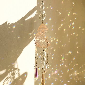 Mushroom Sun Catcher Crystal Suncatcher Window Wind Chimes Chakra Prisma Garden Suncatchers Арт Висящи Орнаменти Външни Декори