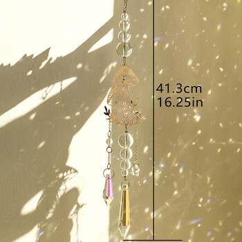 Mushroom Sun Catcher Crystal Suncatcher Window Wind Chimes Chakra Prisma Garden Suncatchers Арт Висящи Орнаменти Външни Декори