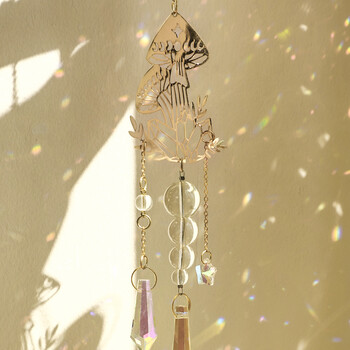 Mushroom Sun Catcher Crystal Suncatcher Window Wind Chimes Chakra Prisma Garden Suncatchers Арт Висящи Орнаменти Външни Декори