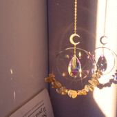 Crystal Sun Prisms Wind Chime Moon Star Hanging Sun Catchers Wind Chimes Rainbow Chaser Παράθυρο Κουρτίνα γάμου Κρεμαστό Διακόσμηση