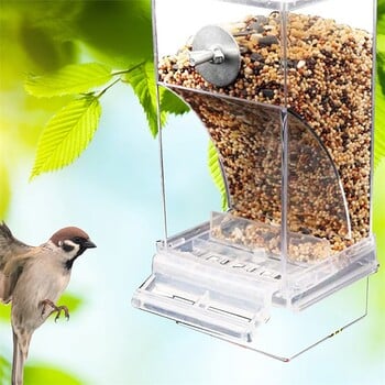 No Mess Bird Feeders Automatic Parrot Feeder Drinker Ακρυλικό δοχείο τροφής για σπόρους Αξεσουάρ κλουβιού για μικρούς και μεσαίους παπαγάλους