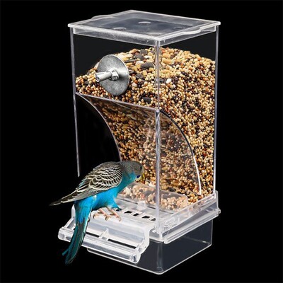 No Mess Bird Feeders Automatic Parrot Feeder Drinker Ακρυλικό δοχείο τροφής για σπόρους Αξεσουάρ κλουβιού για μικρούς και μεσαίους παπαγάλους