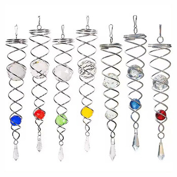 Sun Catcher Wind Spinner Διακοσμητικό Spiral Spiral Wind Spinner Looking Ball Spiral Tail Wind Spinner Stabilizer Κρεμαστά κρύσταλλα