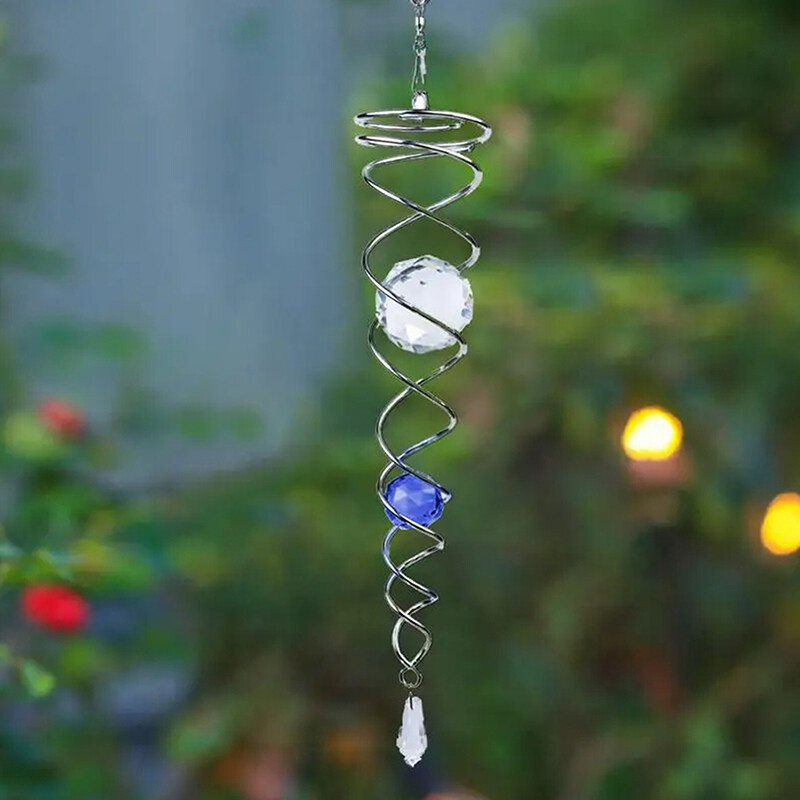 Sun Catcher Wind Spinner Декоративна спирала Спирална Wind Spinner Гледаща топка Спирална опашка Wind Spinner Стабилизатор Висящи кристали