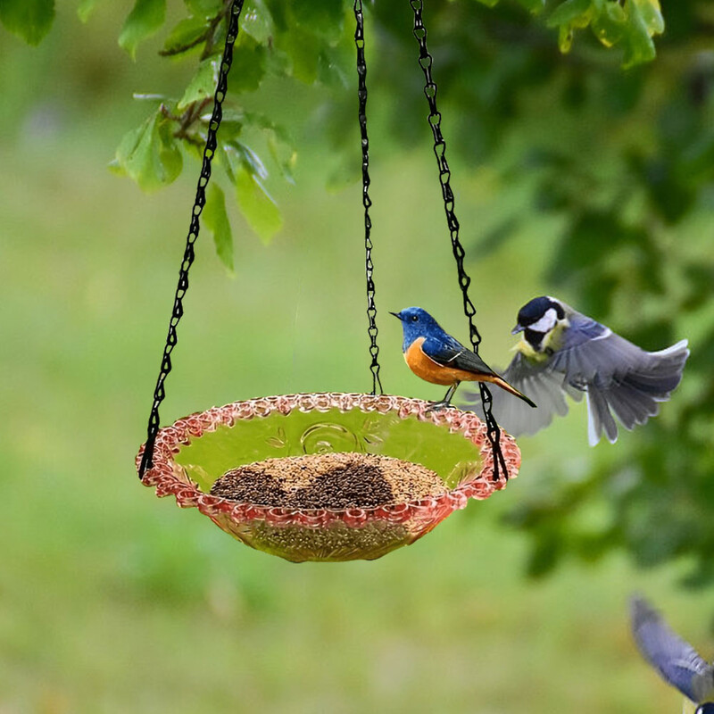 Хранилка за колибри с кука Хранилка за птици във формата на цвете Творческа поилка за хранене на диви птици за декорация на градина на открито