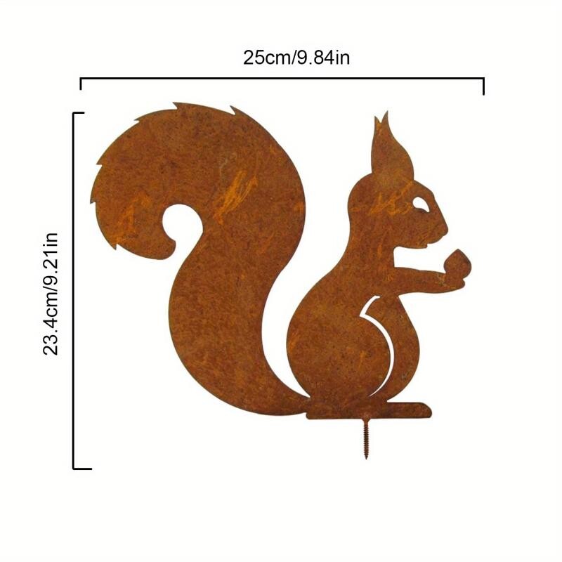Статуя на силует на малка ръждясала катерица, декорация на открит двор, градинска висулка Домашни занаяти