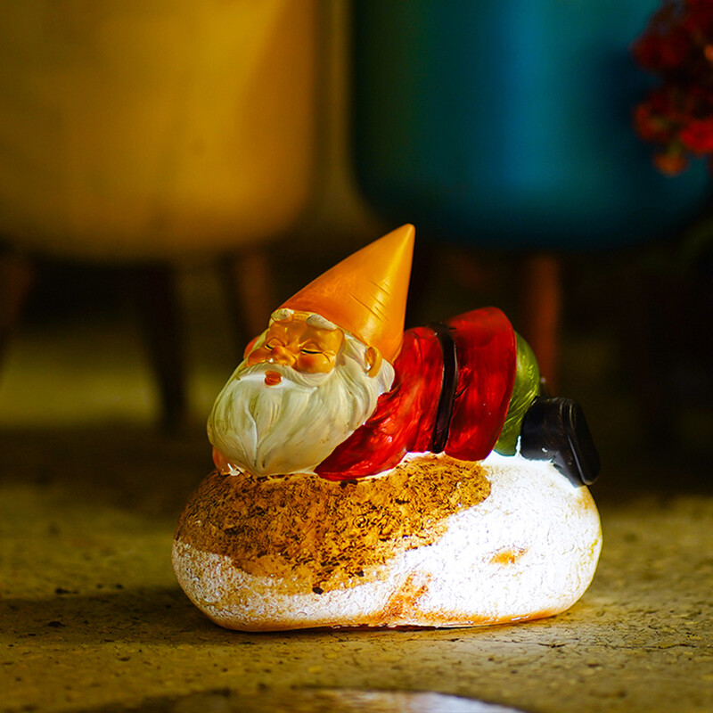 Гноми джуджета Градинска фигурка Лампа Сладка смола Слънчеви светлини Скулптура Пейзаж Занаяти Декорация Реквизит за тревна площ на открито