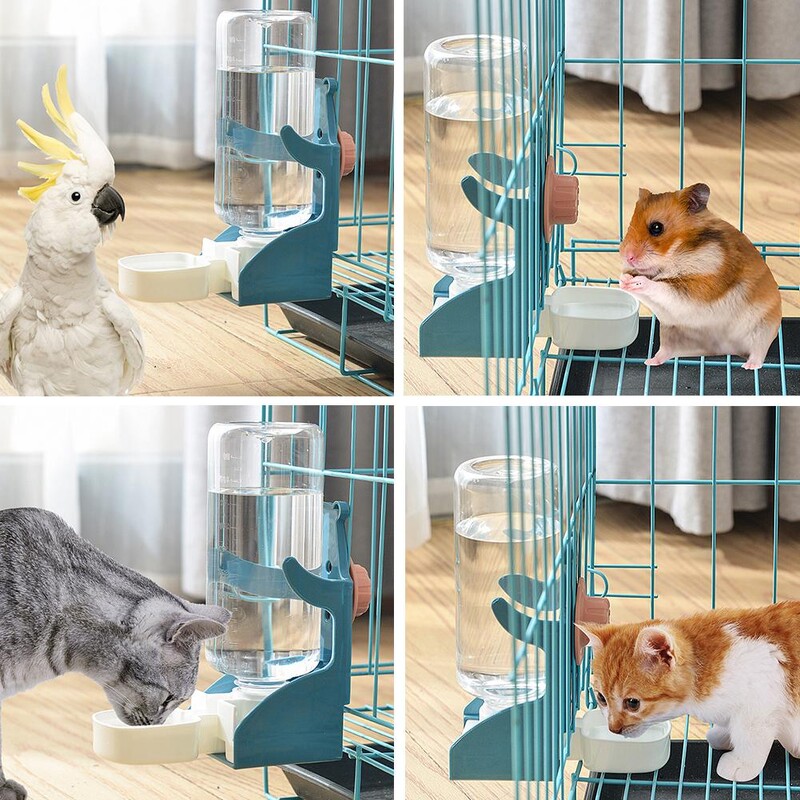 Висящ автоматичен воден фонтан за домашни любимци може да бъде окачен в клетката за домашни любимци, подходящ за хамстери, зайци, птици и т.н., за да се предотврати преобръщане V6Q3