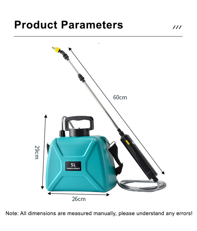 Електрическа пръскачка в стил рамо 5L лейка с пистолет за пръскане Автоматично градинско растение Mister USB акумулаторен инструмент за напояване