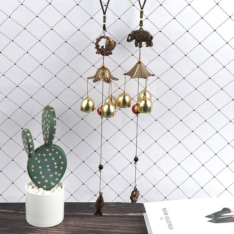 1 бр. Античен звънец на вятъра Медна дворна градина Декорация за живеене на открито Метални звънци на вятъра Подарък, изпратен на случаен принцип