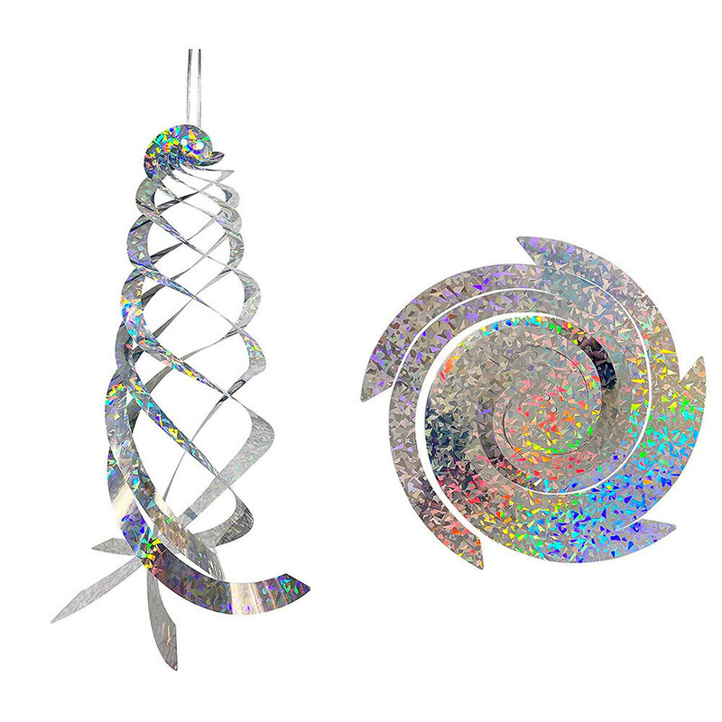 3/6 бр. Въртяща се отразяваща пръчка Прогонване на птици Спираловидни рефлектори за птици Инструмент за плашене