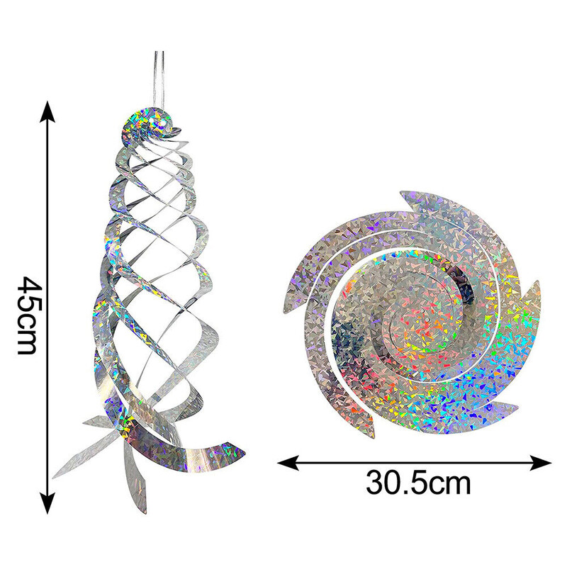 3/6 бр. Въртяща се отразяваща пръчка Прогонване на птици Спираловидни рефлектори за птици Инструмент за плашене
