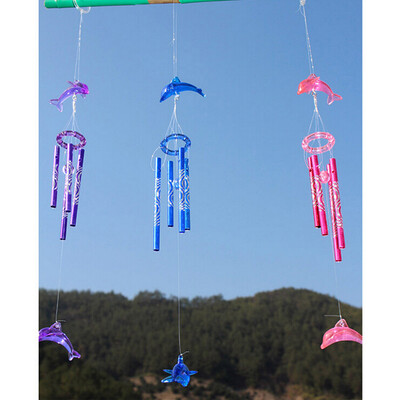 Dolphin Creative Crystal 4 metaliniai vamzdeliai Windchime Wind Chime Namų dekoras