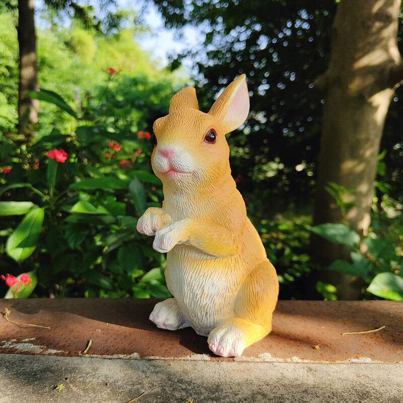 Статуи на зайчета за градински великденски декор, заек на открито, забавни скулптури за маси за външни орнаменти за морава, веранда, вътрешен двор, балкон, двор