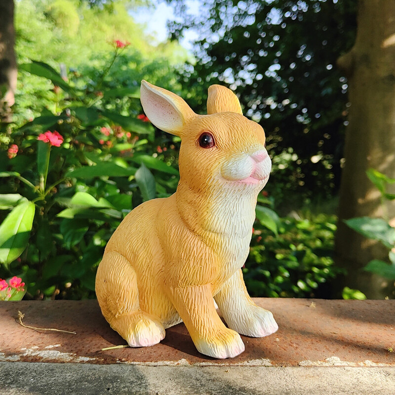 Статуи на зайчета за градински великденски декор, заек на открито, забавни скулптури за маси за външни орнаменти за морава, веранда, вътрешен двор, балкон, двор