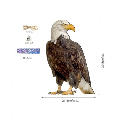Αδιάβροχο Bird Repel Scarecrow Owl Hanging with Bells Fake Bird Scare Device Rectangle Bird Repeller Διακόσμηση κήπου
