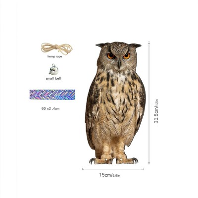 Αδιάβροχο Bird Repel Scarecrow Owl Hanging with Bells Fake Bird Scare Device Rectangle Bird Repeller Διακόσμηση κήπου