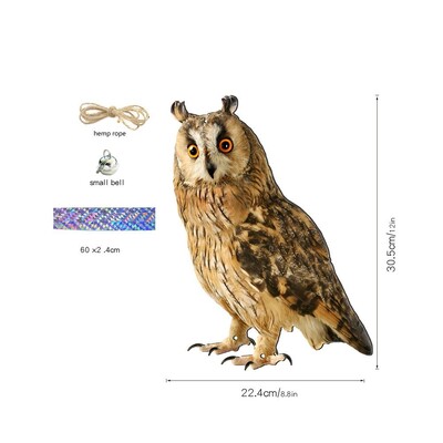 Αδιάβροχο Bird Repel Scarecrow Owl Hanging with Bells Fake Bird Scare Device Rectangle Bird Repeller Διακόσμηση κήπου