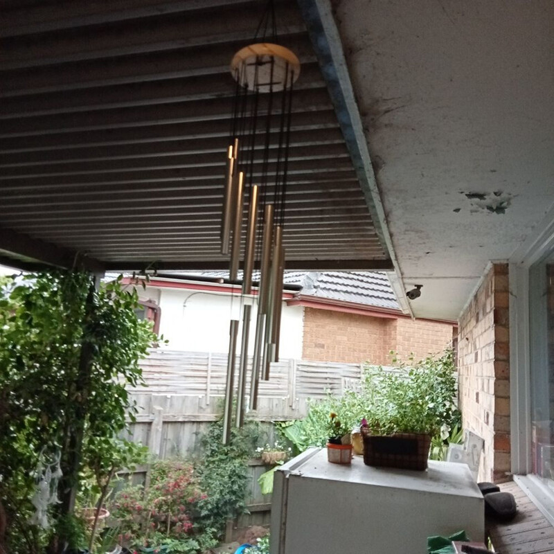 12 тръби Вятърни камбанки Метални вятърни камбани Nordic Classic Handmade Ornament Garden Patio Outdoor Wall Vising Home Decor 8.5x59cm